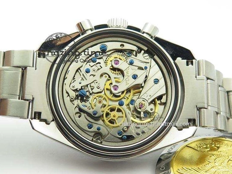 0315 Effortless Speedmaster Apollo 11 On SS Bracelet Manual Winding Chrono Movement 8225